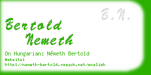 bertold nemeth business card